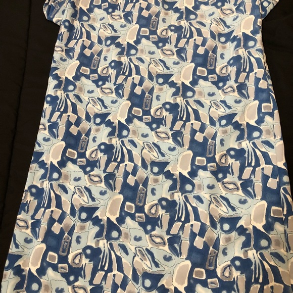 Vintage Florentine blue abstract button up dress - Picture 5 of 10